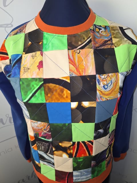 Bluza damska Patchwork – KOLOROWA SZACHOWNICA