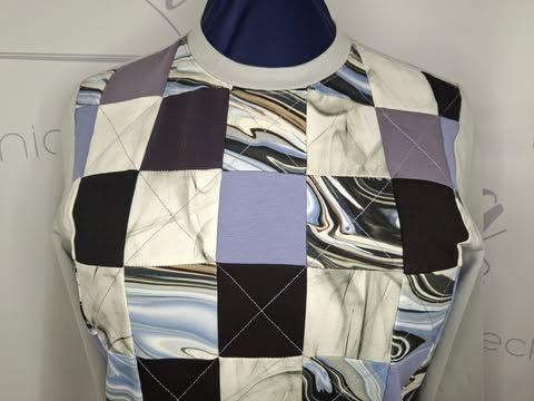 Bluza damska patchworkowa – MARMUROWA SZACHOWNICA