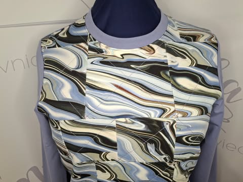 Bluza damska dresowa - BŁĘKITNY MARMUR