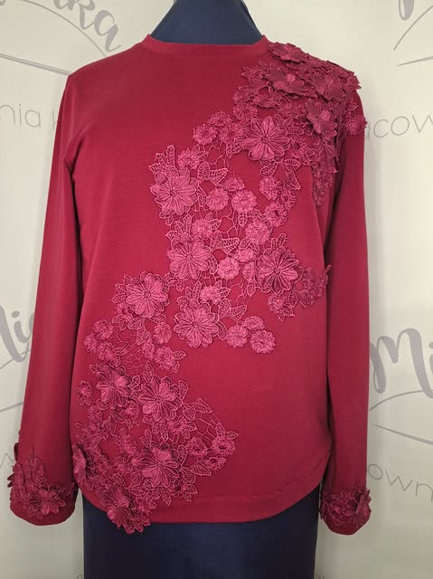 Bluza damska dresowa – ASYMETRYCZNA GIPIURA